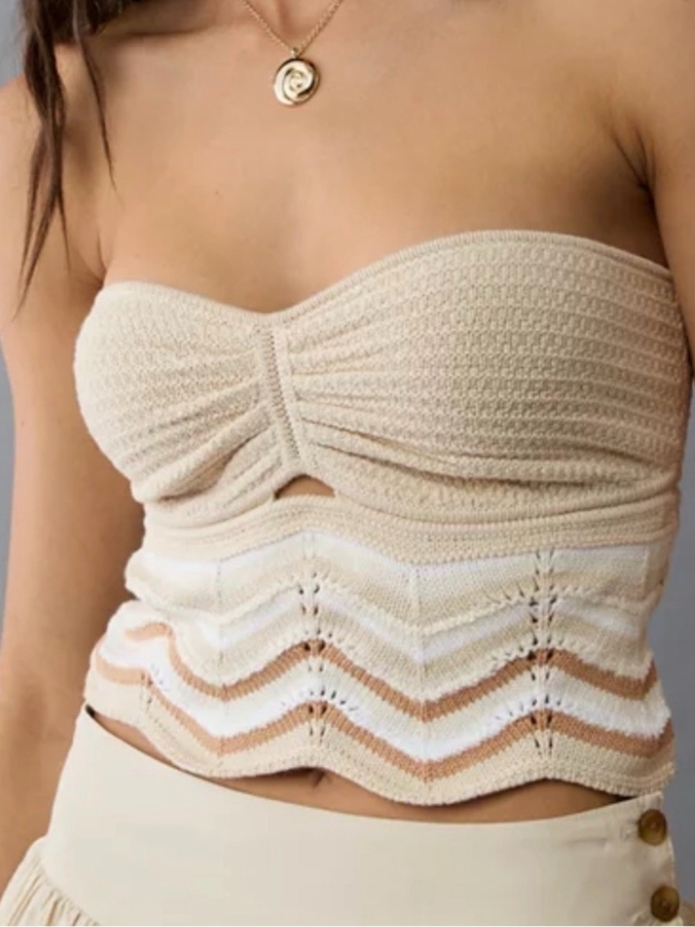 American Eagle Outfitters Knit/Crochet Chevron Tube Top